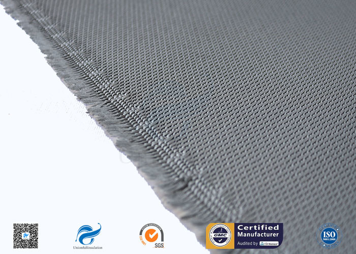 0.7mm Grey Silicone Coated Fabric / High Temperature Resistant High Silica Cloth