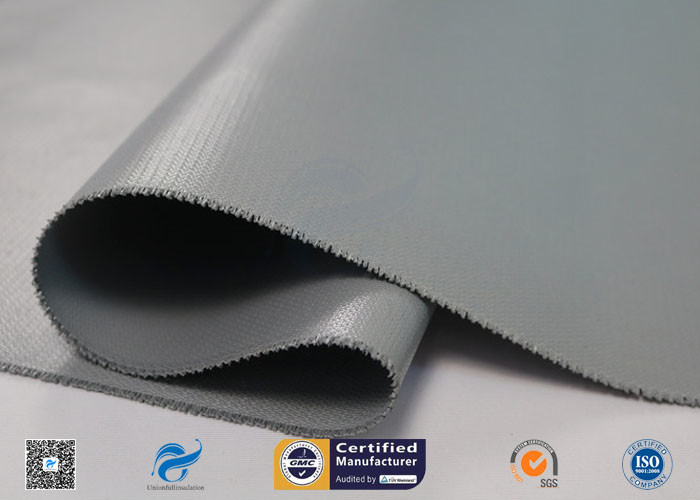 Silver Grey Liquid Silicone Coated Fiberglass Fabric E - Glass 0.45mm