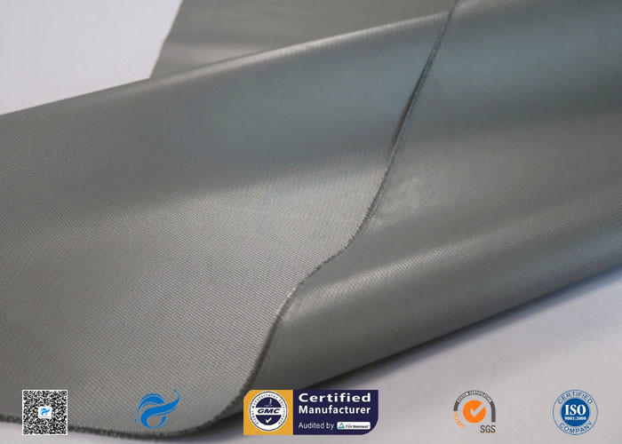 Silver Grey Liquid Silicone Coated Fiberglass Fabric E - Glass 0.45mm