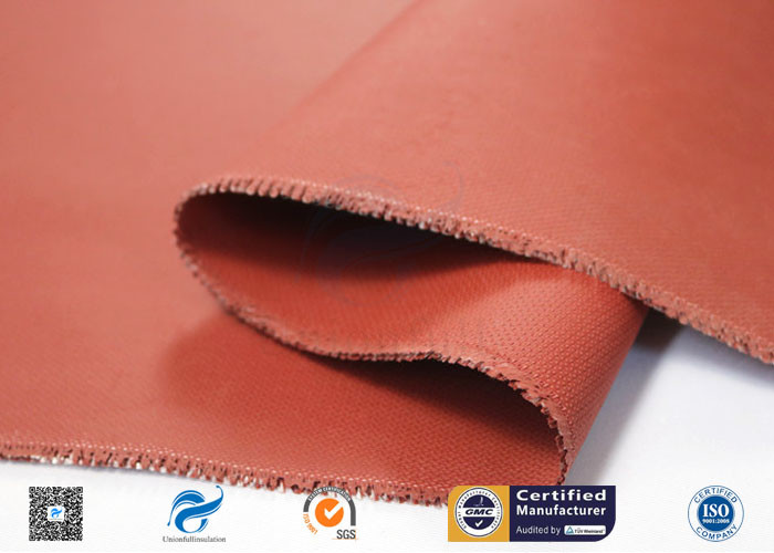 260℃ Silicone Coated Fiberglass Fabric / Red Non Toxic Fire Barrier Fabric