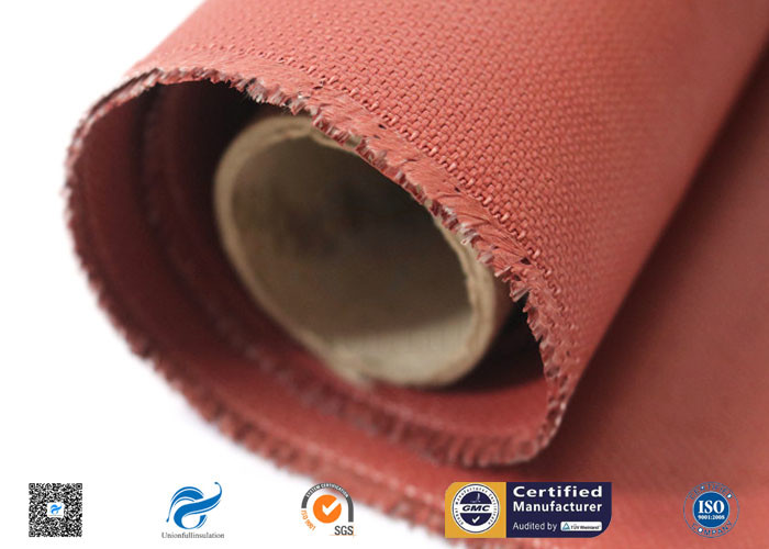 260℃ Silicone Coated Fiberglass Fabric / Red Non Toxic Fire Barrier Fabric