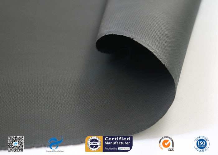 510g E-Glass Black Silicone Coated Fiberglass Fabric Insulation Fireproof  Cloth