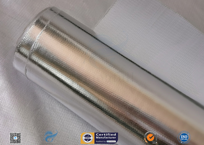 0.43mm Light Reflective Silver Coated Fabric Aluminium Foil E Glass Fabric For Pipes