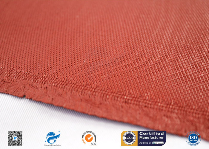 0.75 mm Red Silicone Coated High Silica Cloth Heat Resistant