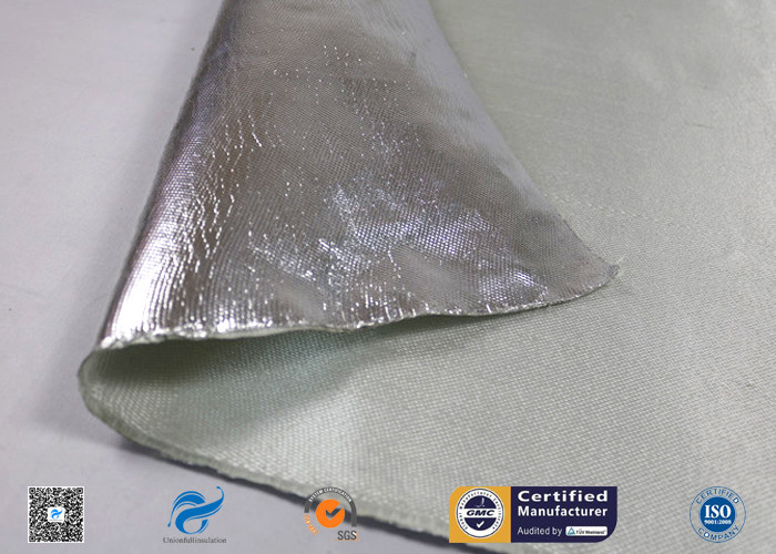 0.8mm Silver Aluminum Foil Laminated Fiberglass Fabric Heat Resistant