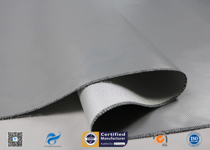 One Side Silver Silicone Coated Fiberglass Fabric For Fire Prevention