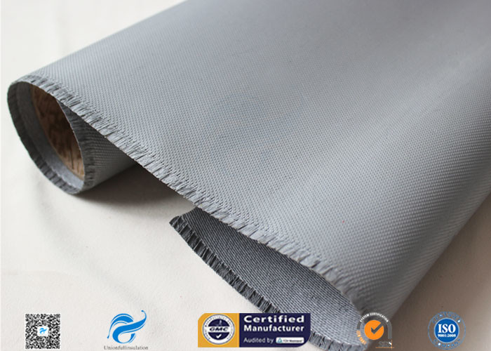 Gray Color Silicone Coated Fiberglass Fabric 1150g High Intensity Satin Weave