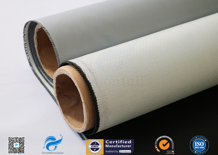 15oz Gary Color 4HS E Glass Silicone Coated Fiberglass Fabric , Silicone Coated Glass Cloth