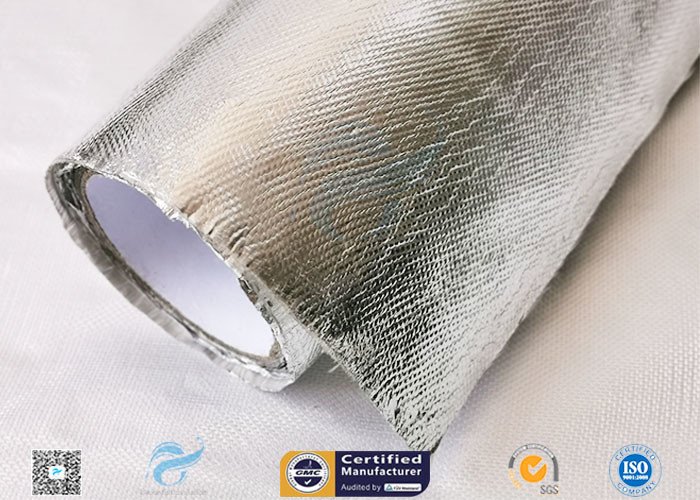 0.85mm Thick Silver Coated Fabric 95% Heat Reflection Aluminium Foil Laminated