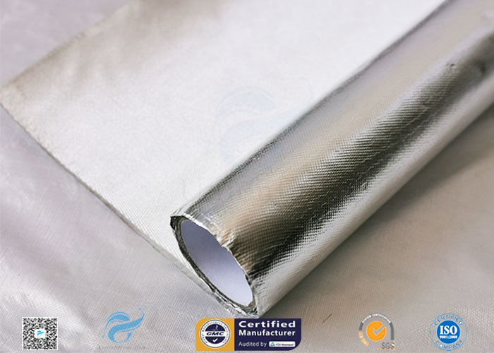 Hose Silver Heat Resistant Fabric / Aluminum Foil Fiberglass Composite Fabric